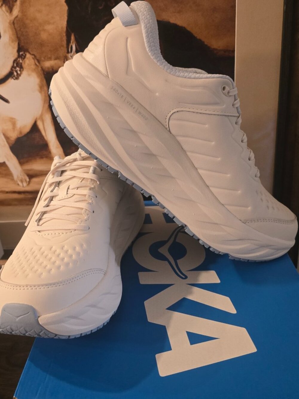 Hoka One M Bondi SR Men Shoes 1110520 Alabaster Overcast ATRV Sz 13 US NE